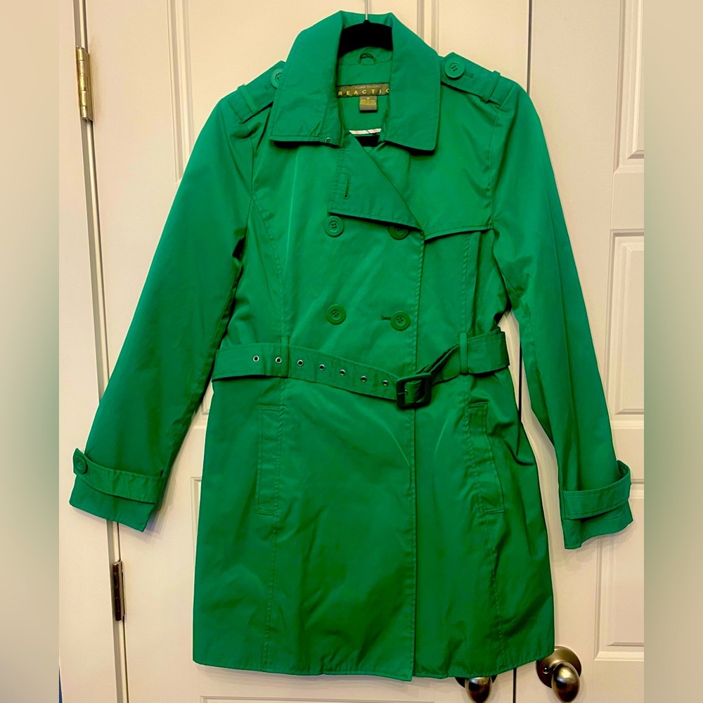 Kelly Green Spring Trench Coat - Medium - Kenneth Cole